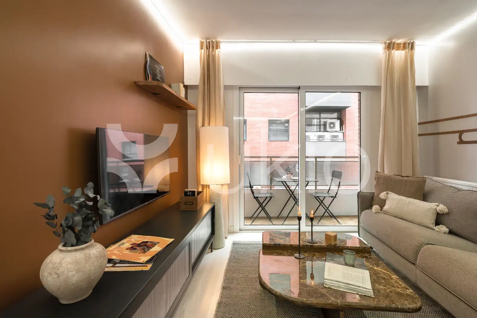Wohnzimmer von Wohnungen zur Miete in Madrid mit Klimaanlage, Heizung und Terrasse