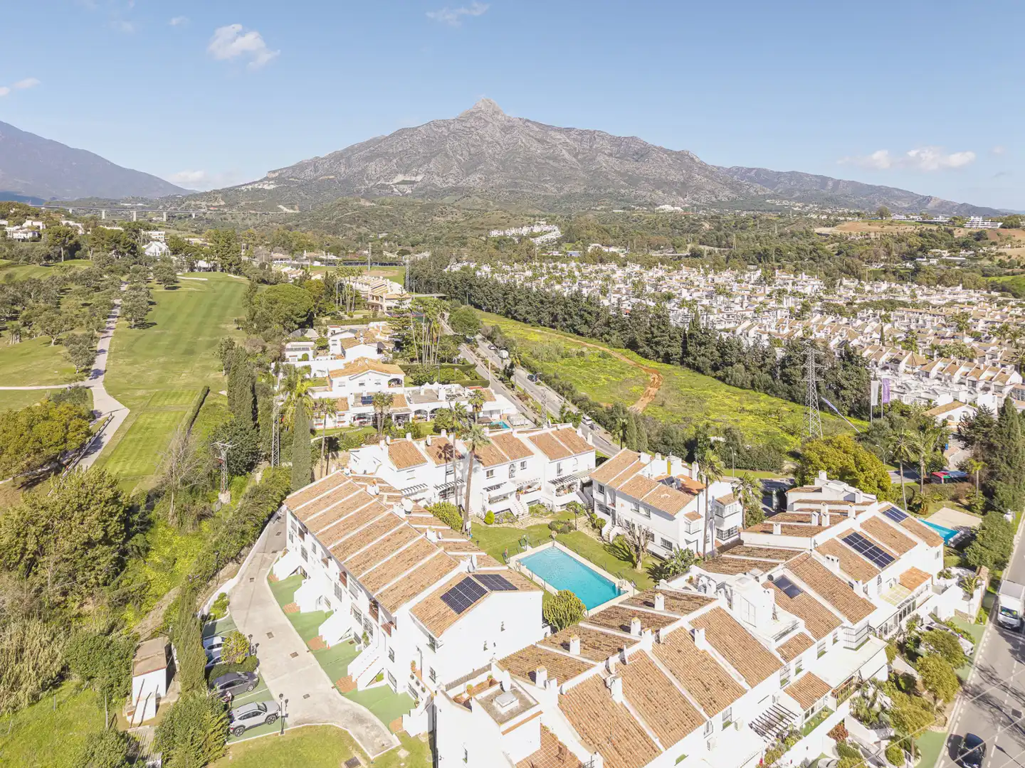 Exterior view of Detached homes for sale in Marbella  with Air Conditioner, Terrace and Swimming Pool