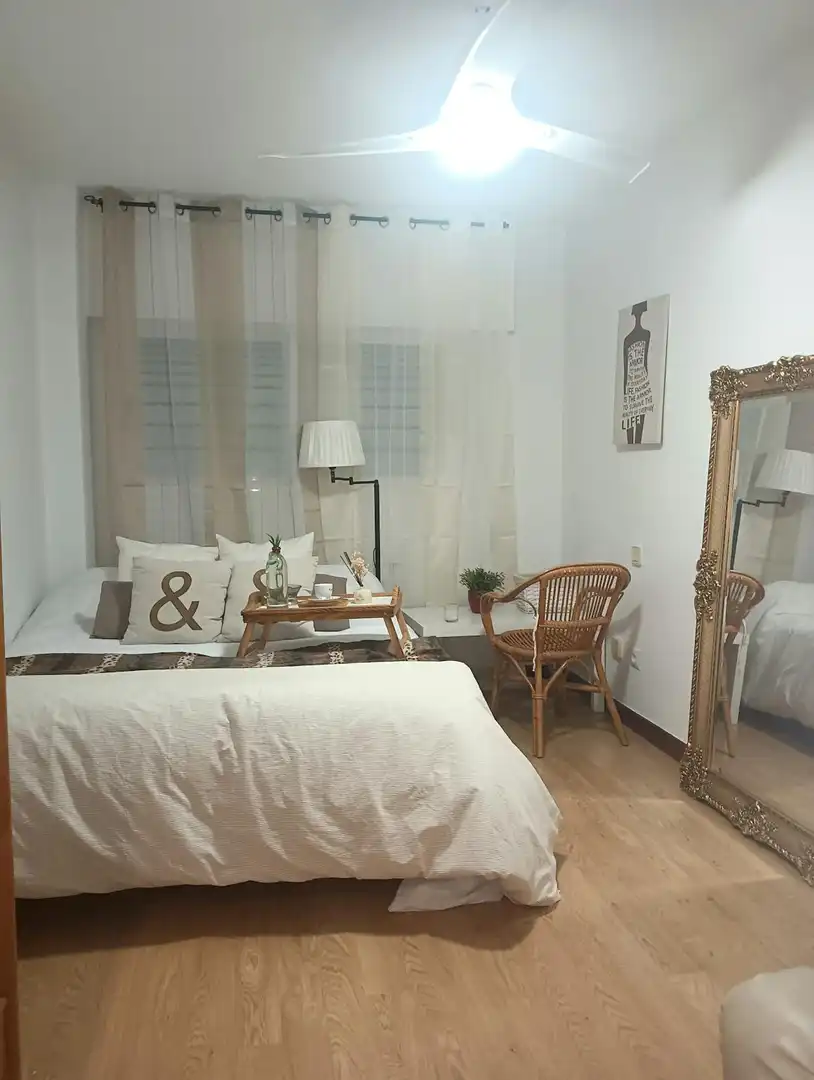 Bedroom of Flat for rent in Madrid  with Air Conditioner, Heating and Private garden