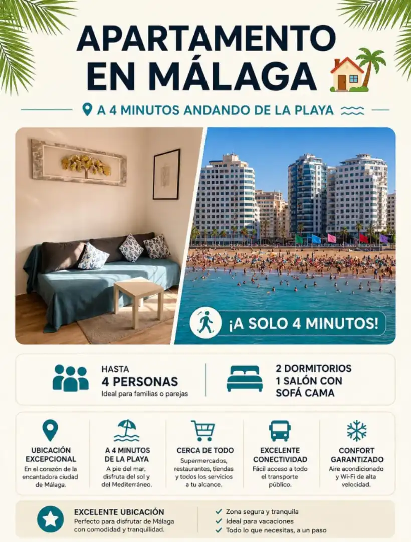 Schlafzimmer von Wohnungen zur Miete in Málaga mit Möbliert