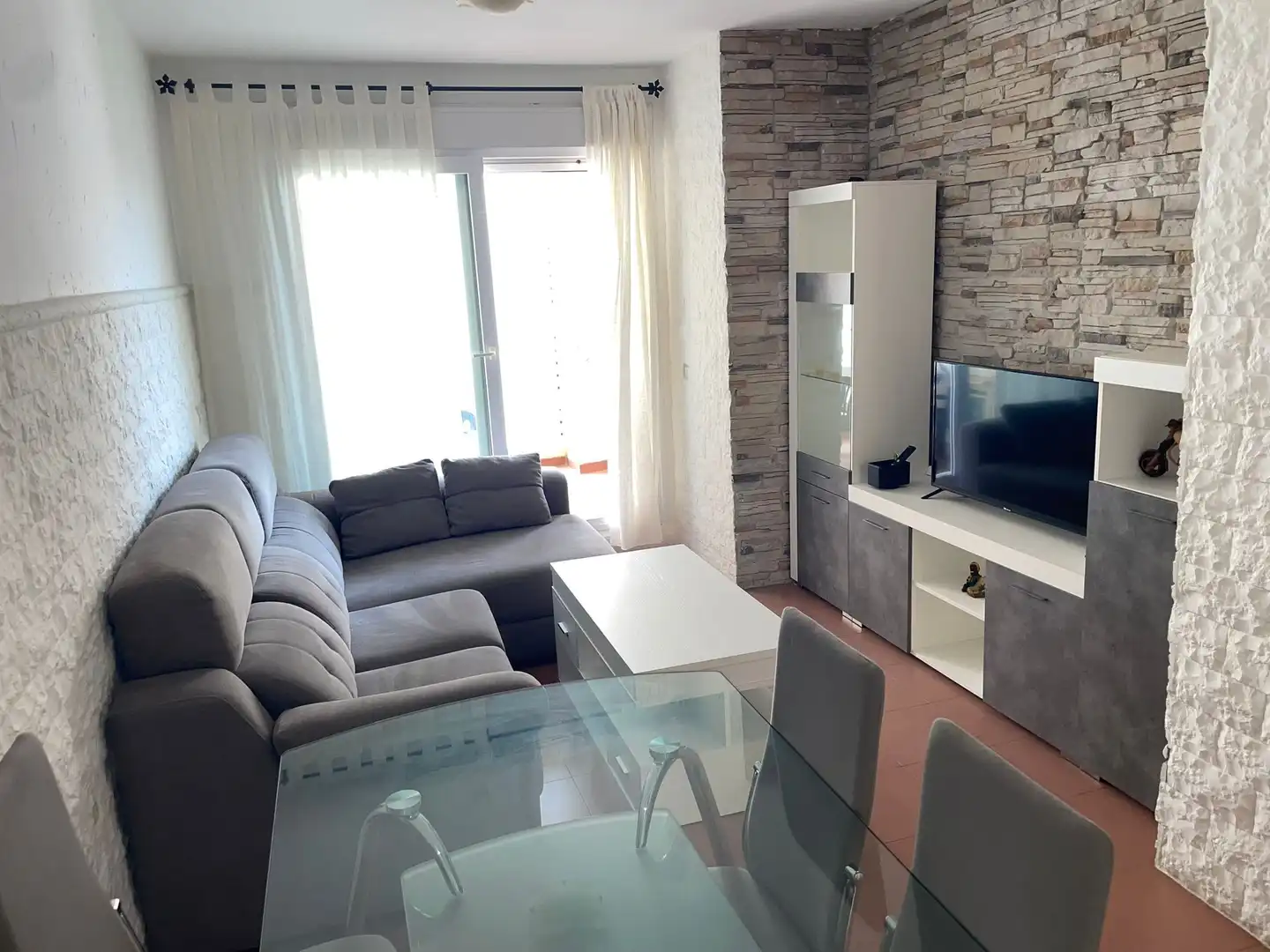 Living room of Flat for sale in El Ejido  with Air Conditioner, Terrace and Furnished