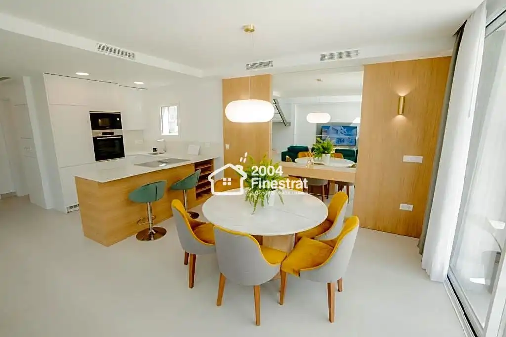 Dining room of Houses for sale in Finestrat  with Private garden, Terrace and Swimming Pool