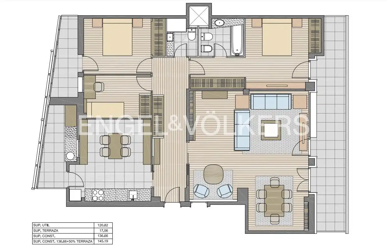 Flat for rent in Barcelona  with Air Conditioner, Heating and Parquet flooring