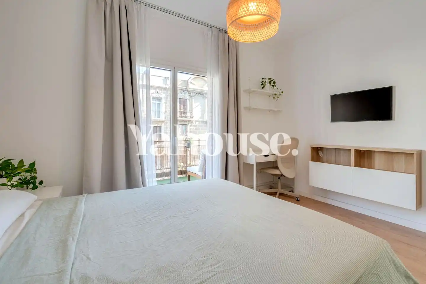 Schlafzimmer von Wohnung zum Verkauf in Barcelona mit Klimaanlage, Heizung und Parkett