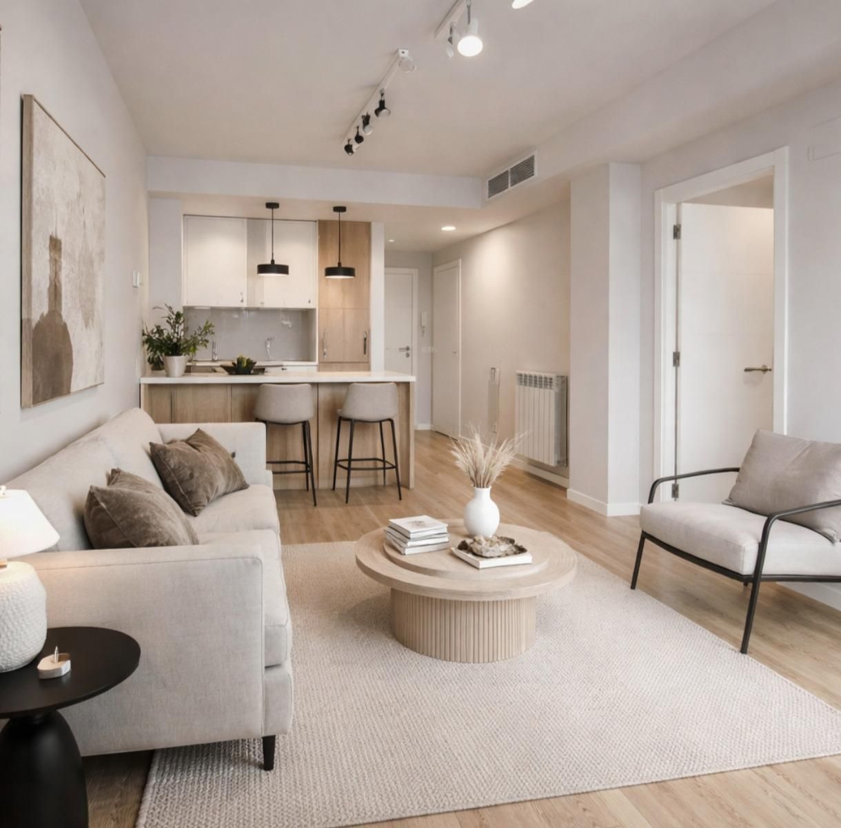 Sala d'estar de Pis en venda en Vilafranca del Penedès amb Calefacció, Jardí privat i Parquet