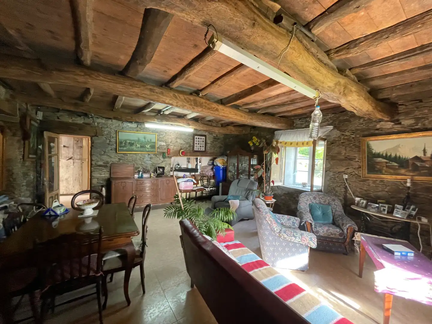 Living room of Houses for sale in As Somozas   with Private garden, Furnished and Oven