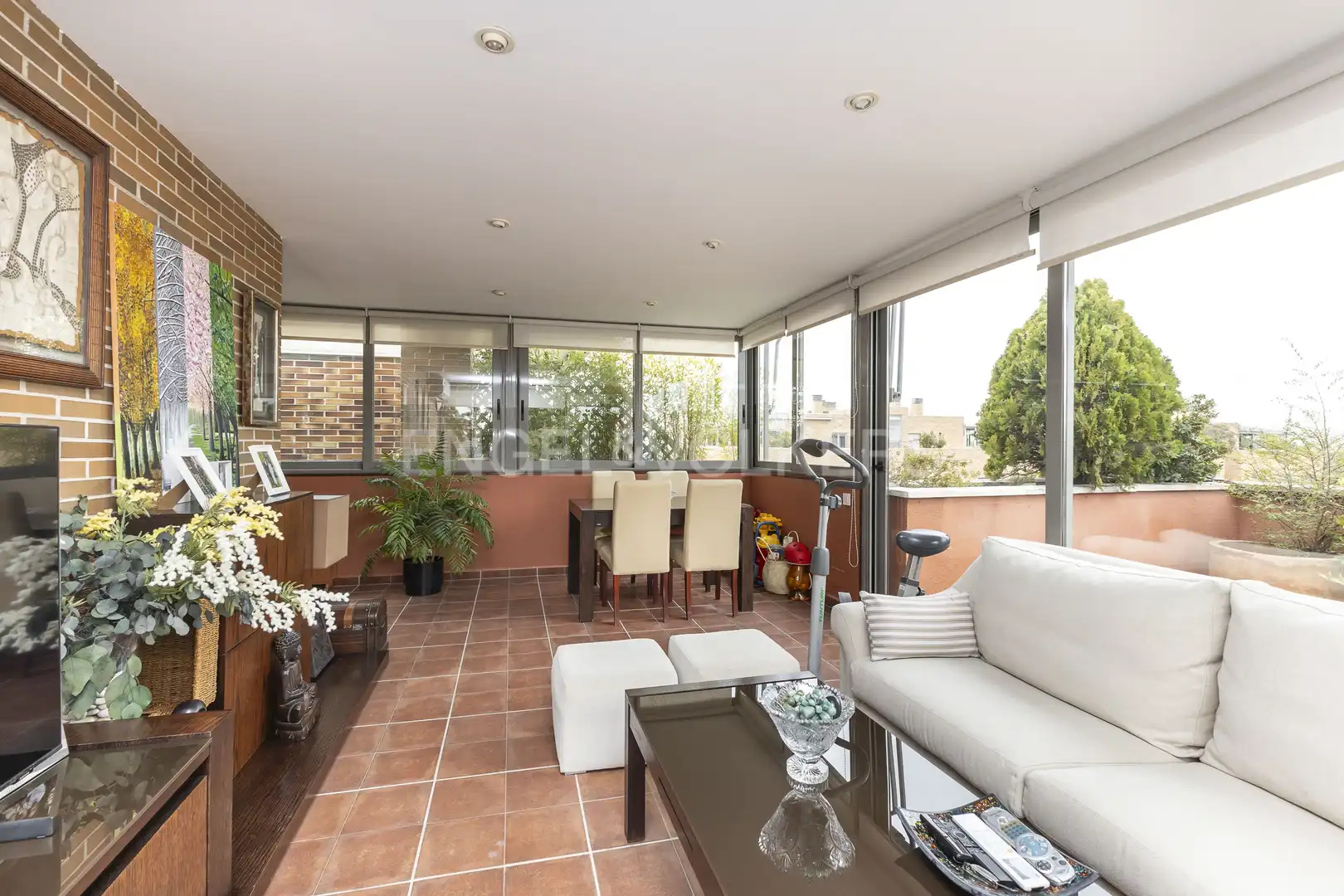 Terrasse von Maisonette zur Miete in La Moraleja mit Klimaanlage, Heizung und Privatgarten