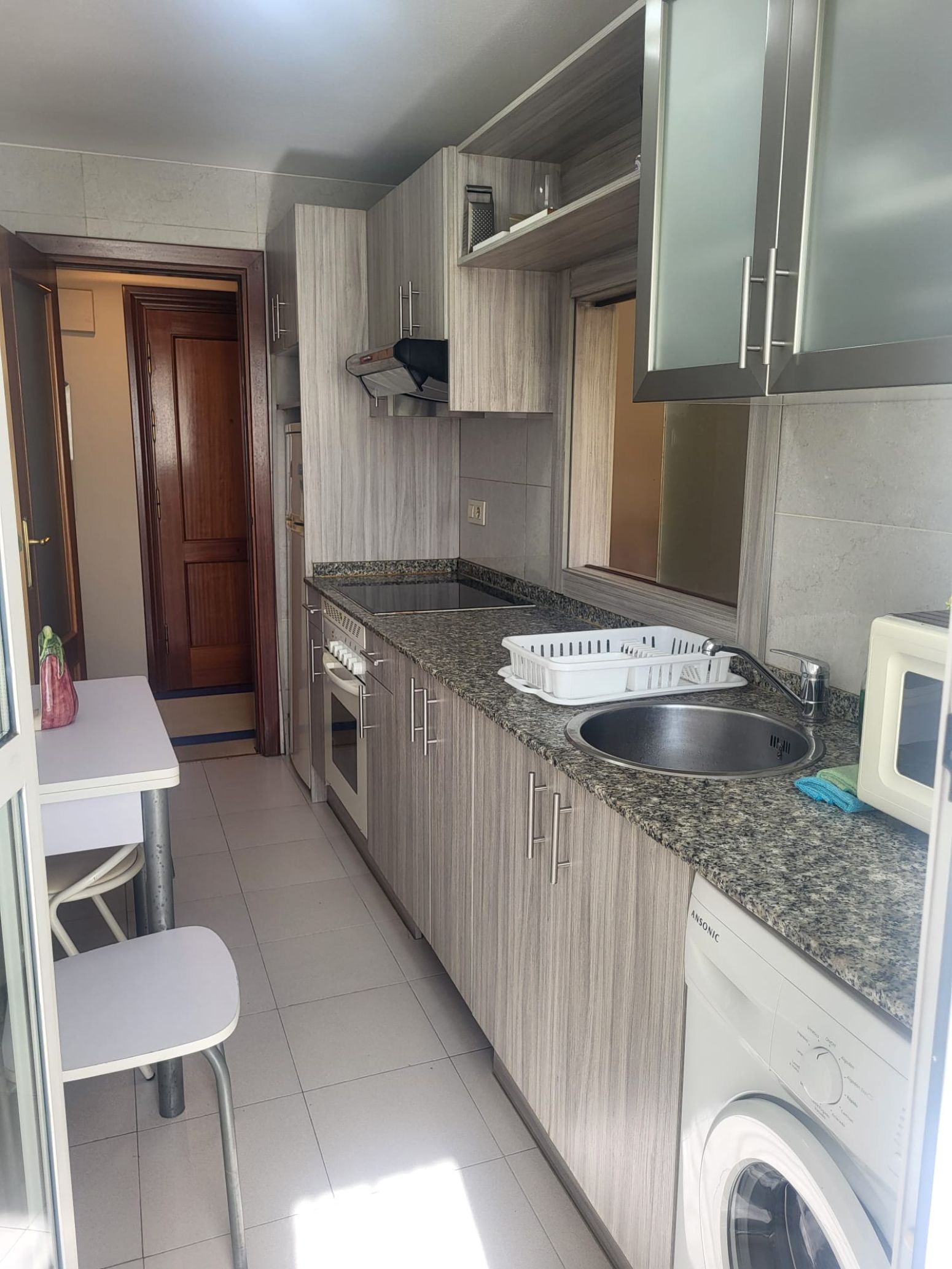 Kitchen of Flat to rent in Gijón   with Heating, Private garden and Parquet flooring