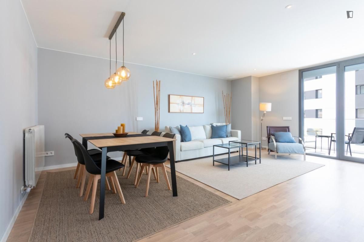 Living room of Apartment to rent in Badalona  with Air Conditioner, Furnished and Oven