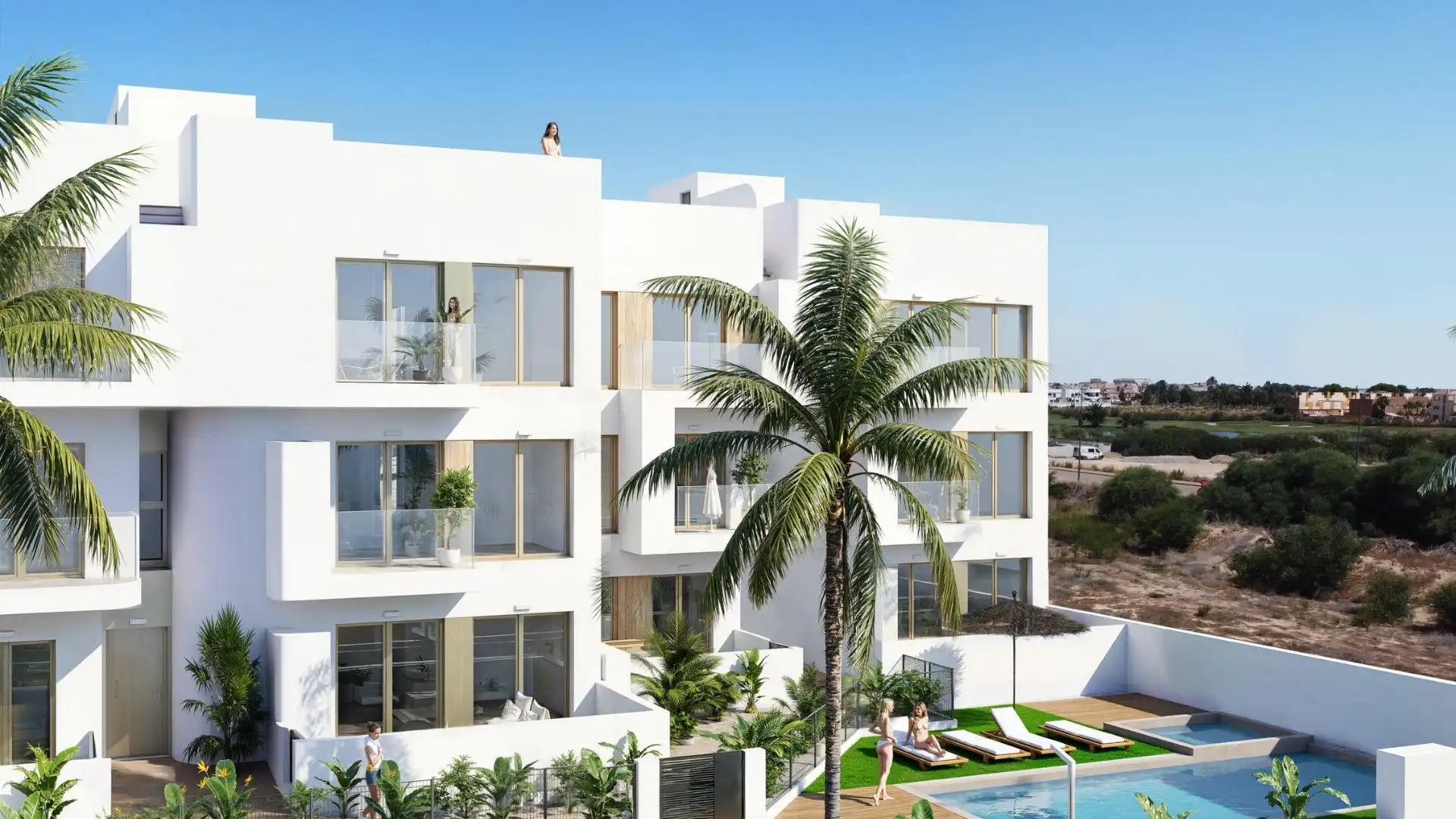 Vista exterior de Ático en venta en Los Alcázares con Terraza, Trastero y Piscina comunitaria
