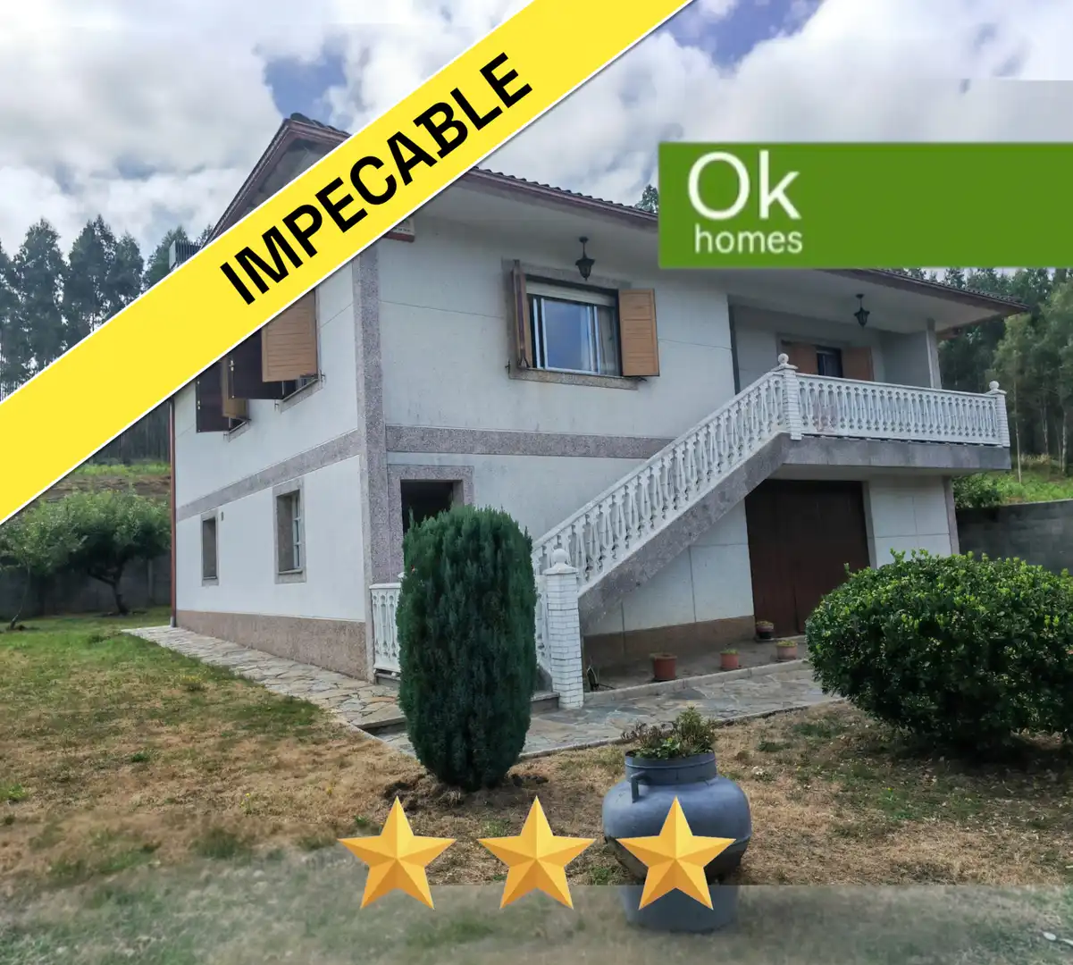 Vista exterior de Casa o chalet en venta en Mesía con Calefacción, Jardín privado y Parquet