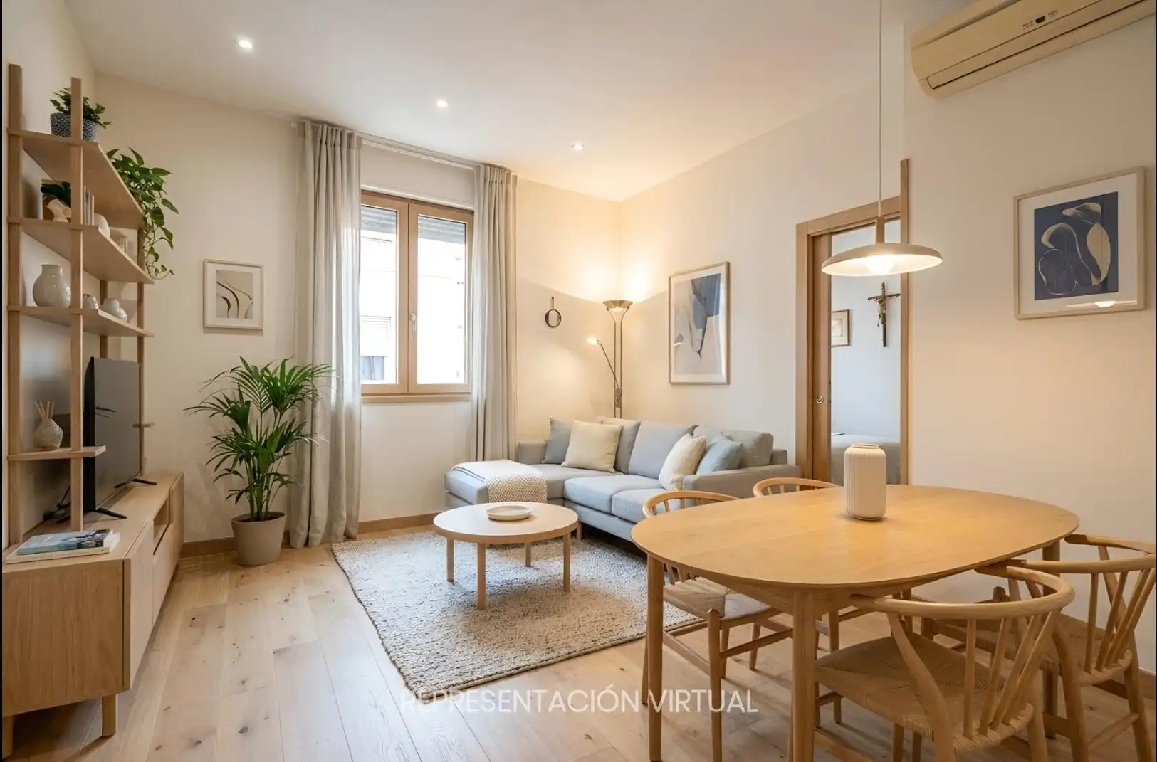 Living room of Flat for sale in  Madrid Capital  with Air Conditioner, Heating and Furnished