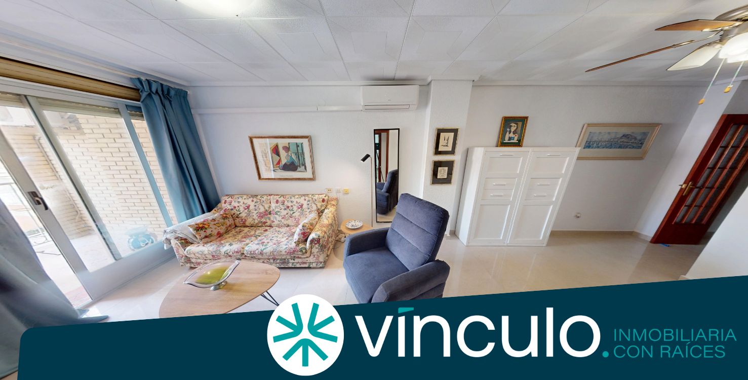 Living room of Flat for sale in Santa Pola  with Air Conditioner, Furnished and Oven