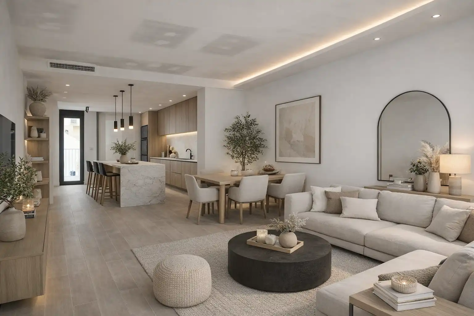Wohnzimmer von Dachboden zum Verkauf in Terrassa mit Heizung, Terrasse und Ofen