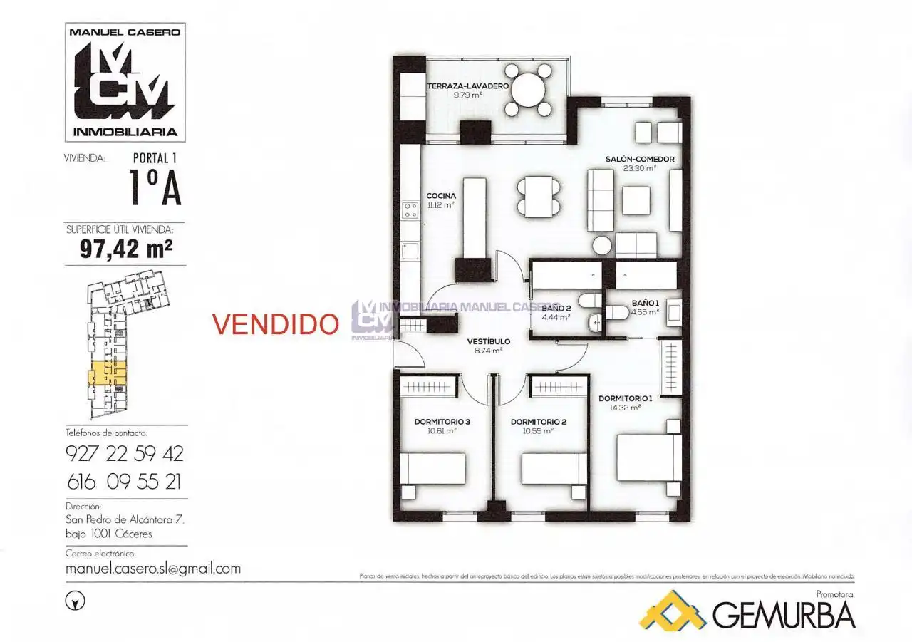 Piso en venta en Cáceres con Calefacción, Terraza y Trastero