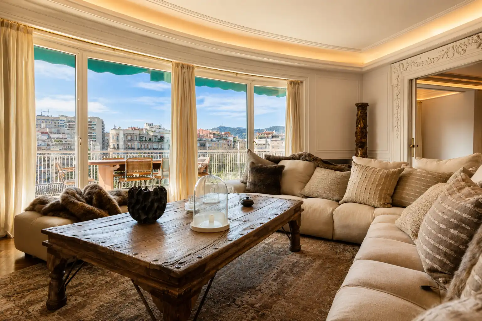Sala de estar de Piso de alquiler en Barcelona con Aire acondicionado, Calefacción y Terraza