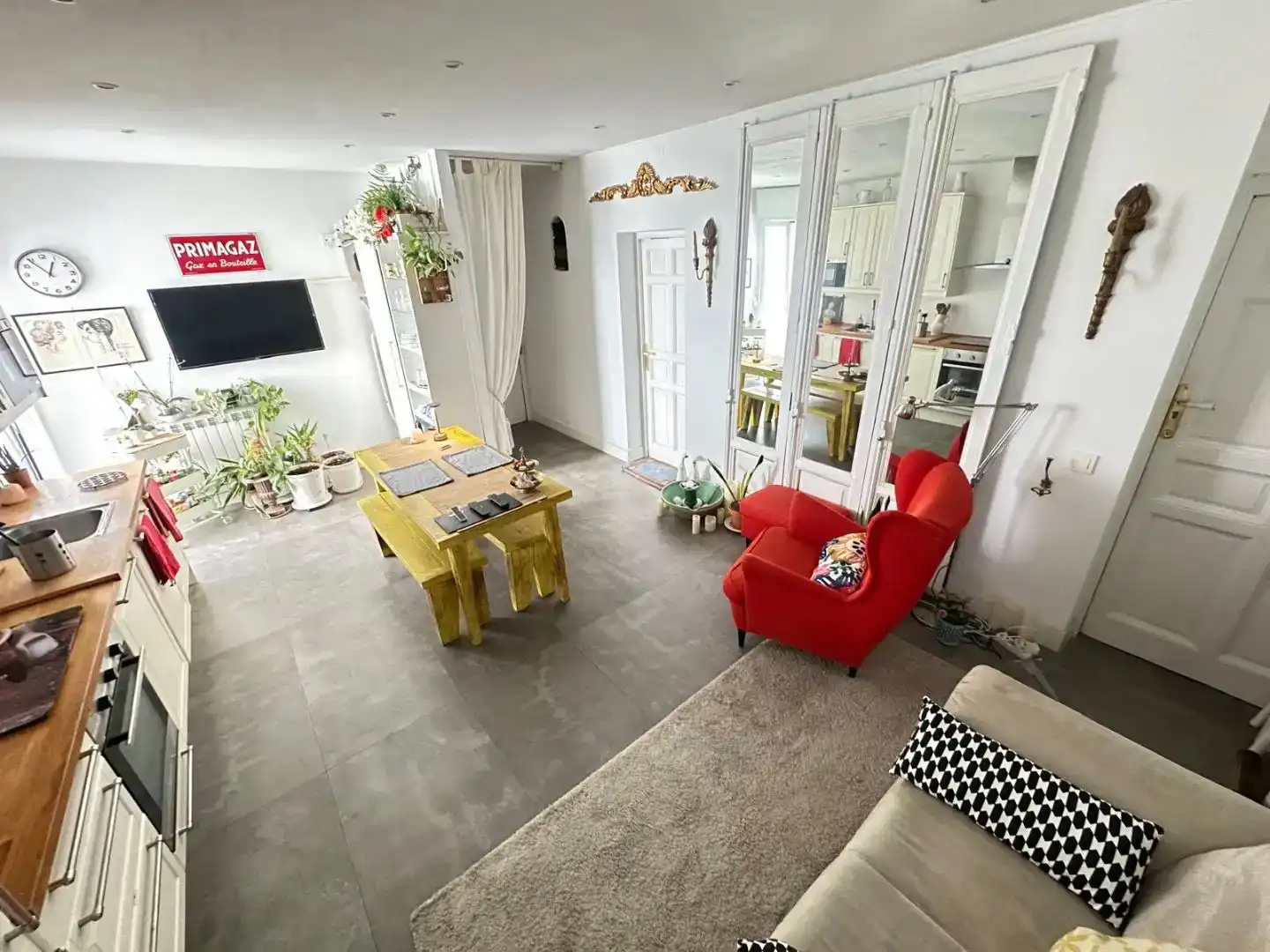 Sala de estar de Piso para compartir en Madrid con Amueblado