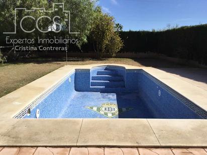 Swimming pool of Country house for sale in Aznalcázar  with Air Conditioner, Private garden and Storage room