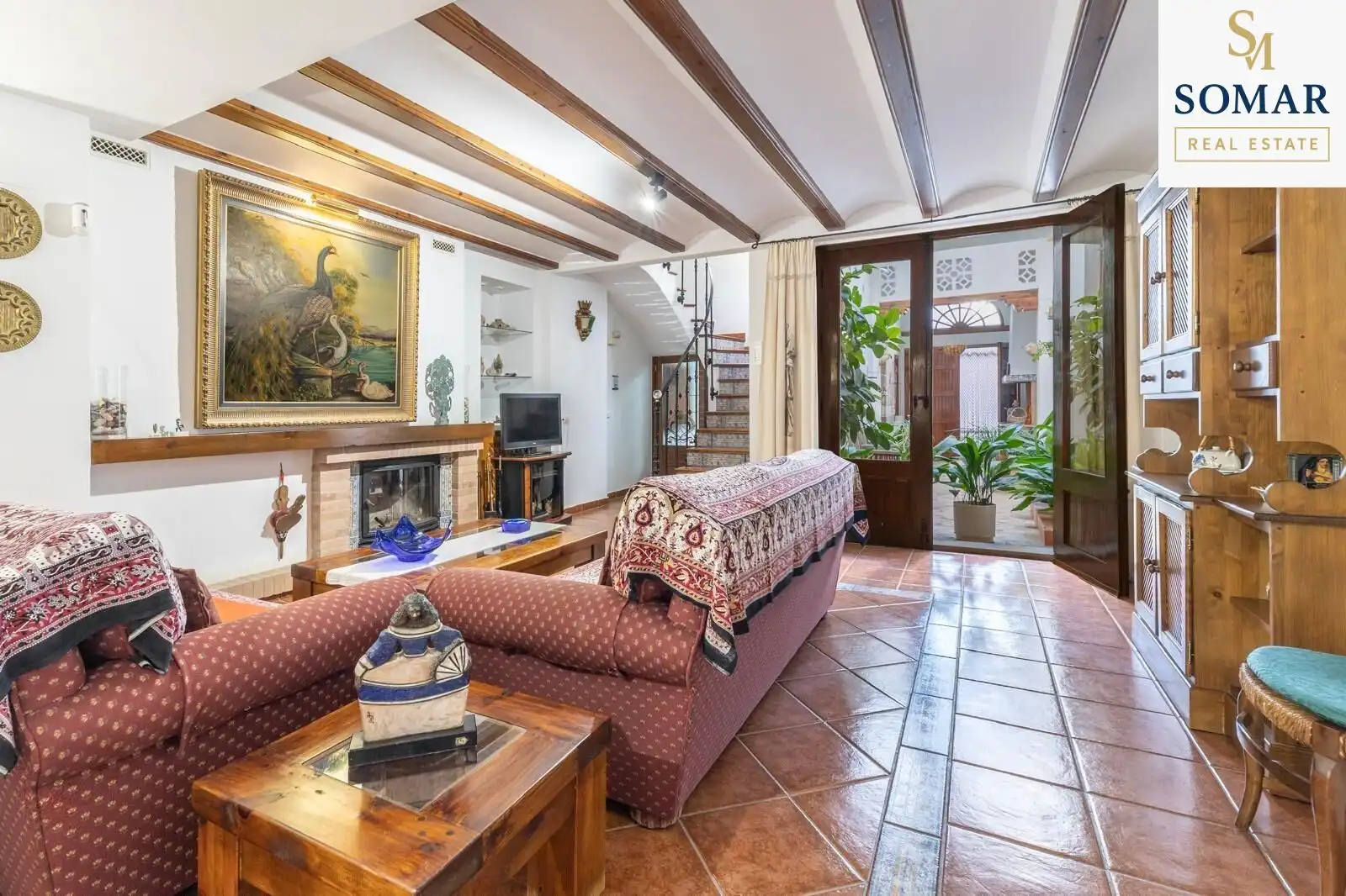 Sala d'estar de Finca rústica en venda en Mogente / Moixent amb Jardí privat, Terrassa i Piscina