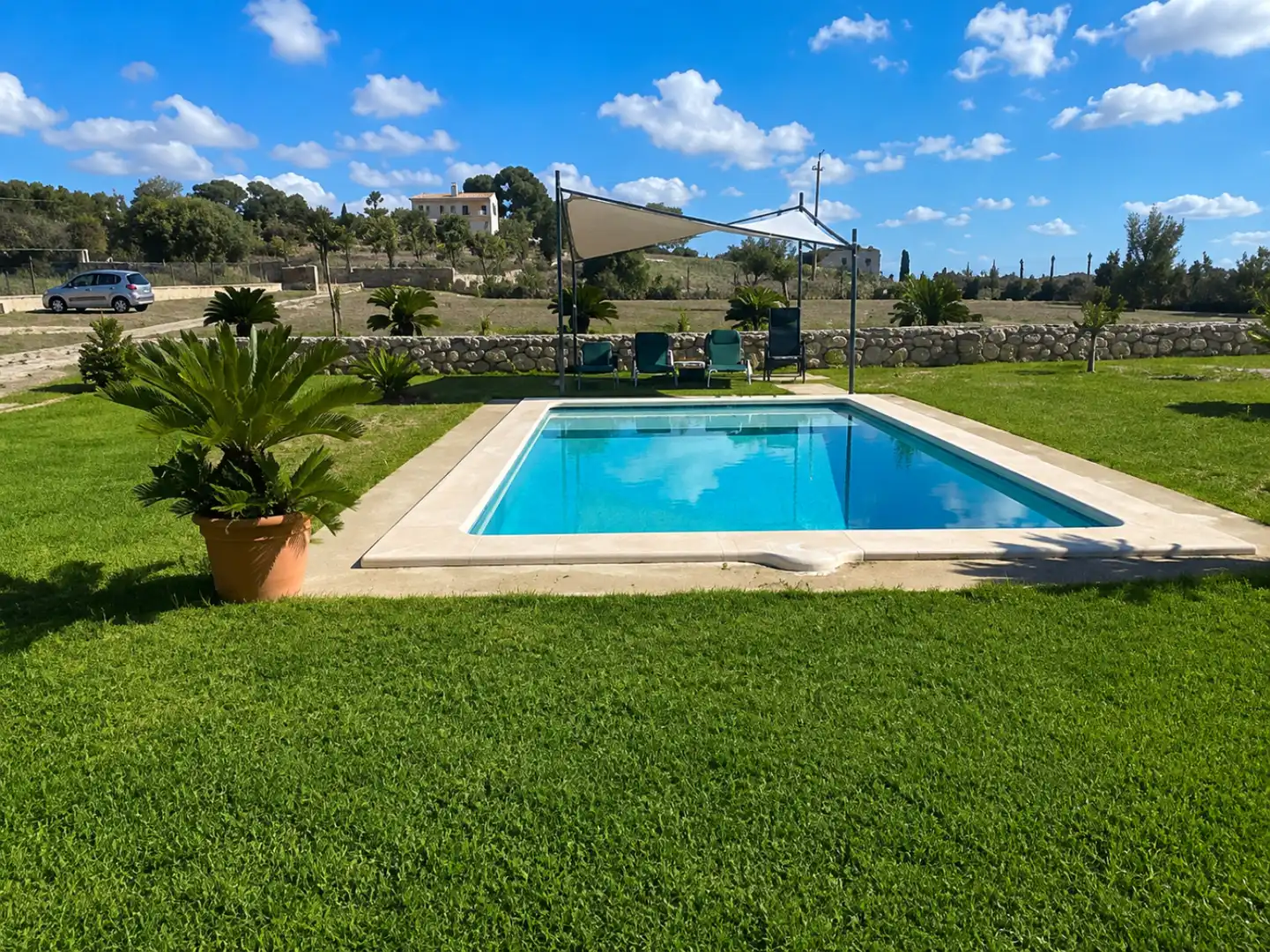 Schwimmbecken von Haus oder Chalet zur Miete in Lloret de Vistalegre mit Heizung, Privatgarten und Terrasse