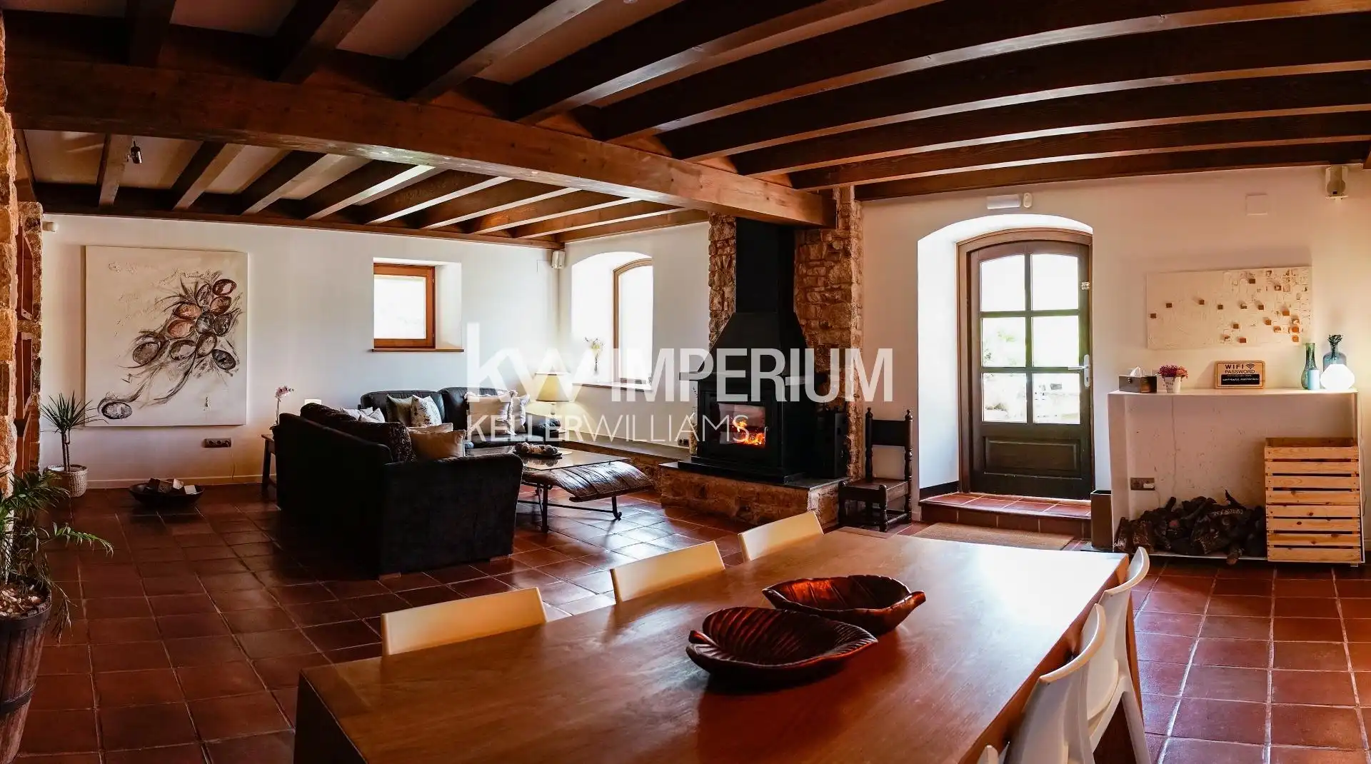 Sala d'estar de Casa o xalet en venda en Colldejou amb Aire condicionat, Jardí privat i Terrassa