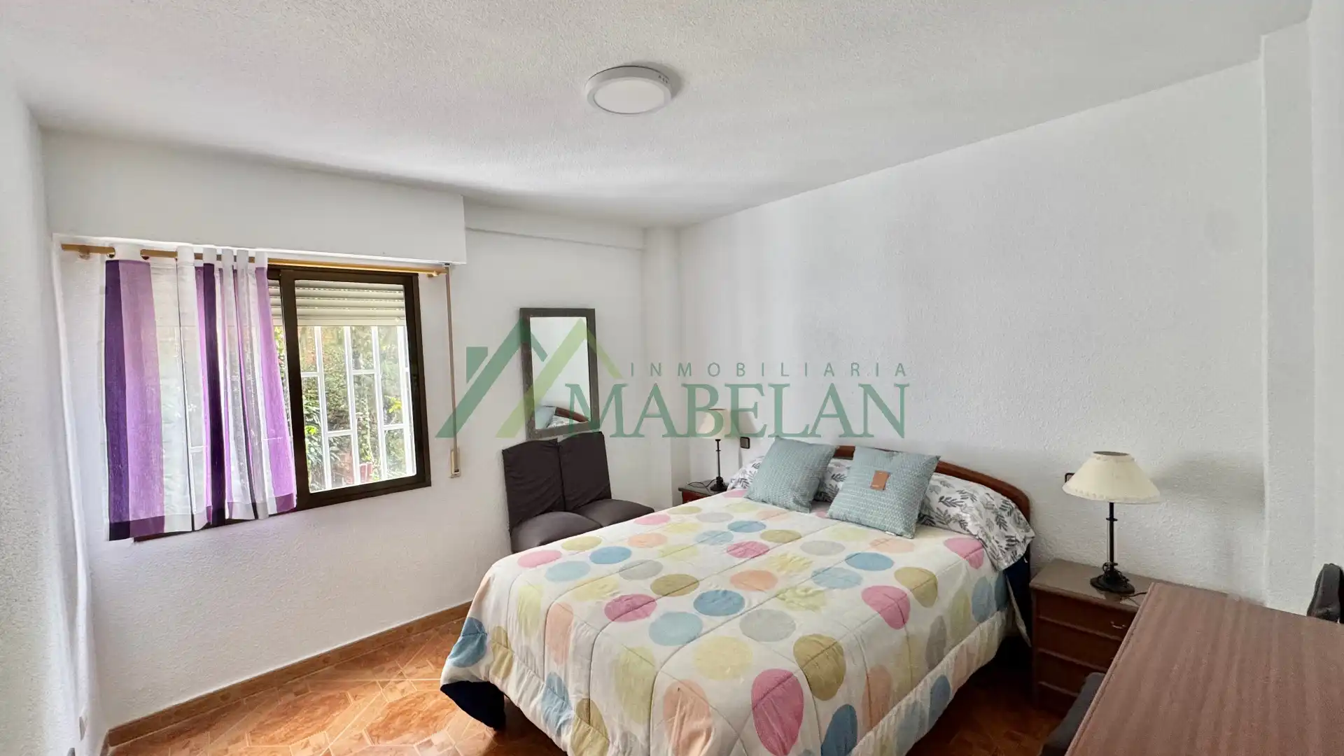 Schlafzimmer von Wohnung zur Miete in Madrid mit Heizung, Terrasse und Möbliert