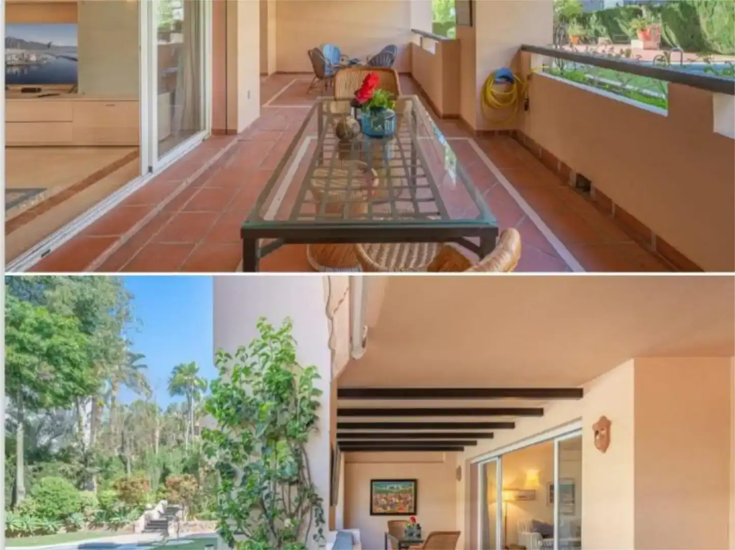 Terrassa de Pis de lloguer en Marbella amb Aire condicionat i Piscina
