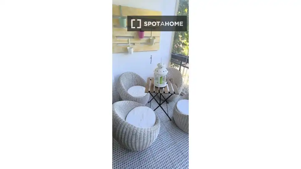Balcony of Flat for rent in Madrid  with Air Conditioner, Heating and Furnished