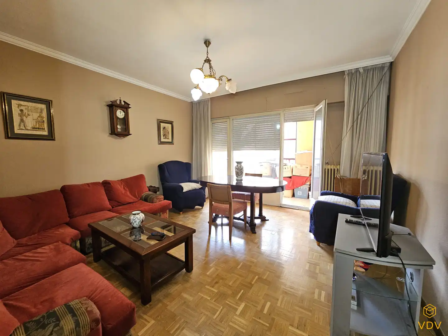 Living room of Flat for sale in  Pamplona / Iruña  with Heating, Parquet flooring and Terrace