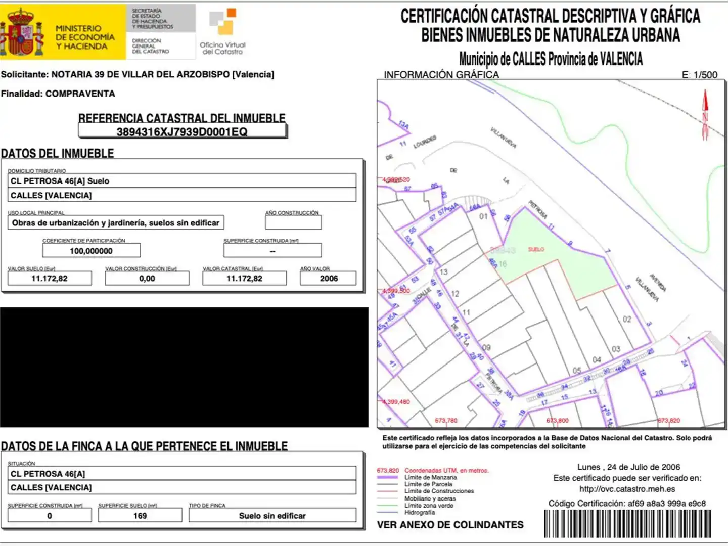 Finca rústica en venda en Calles