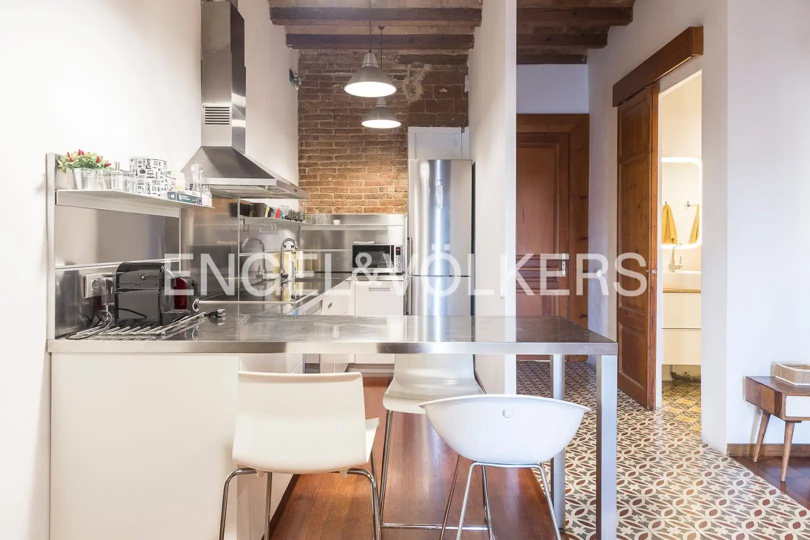 Küche von Wohnung zur Miete in Barcelona mit Klimaanlage, Heizung und Parkett