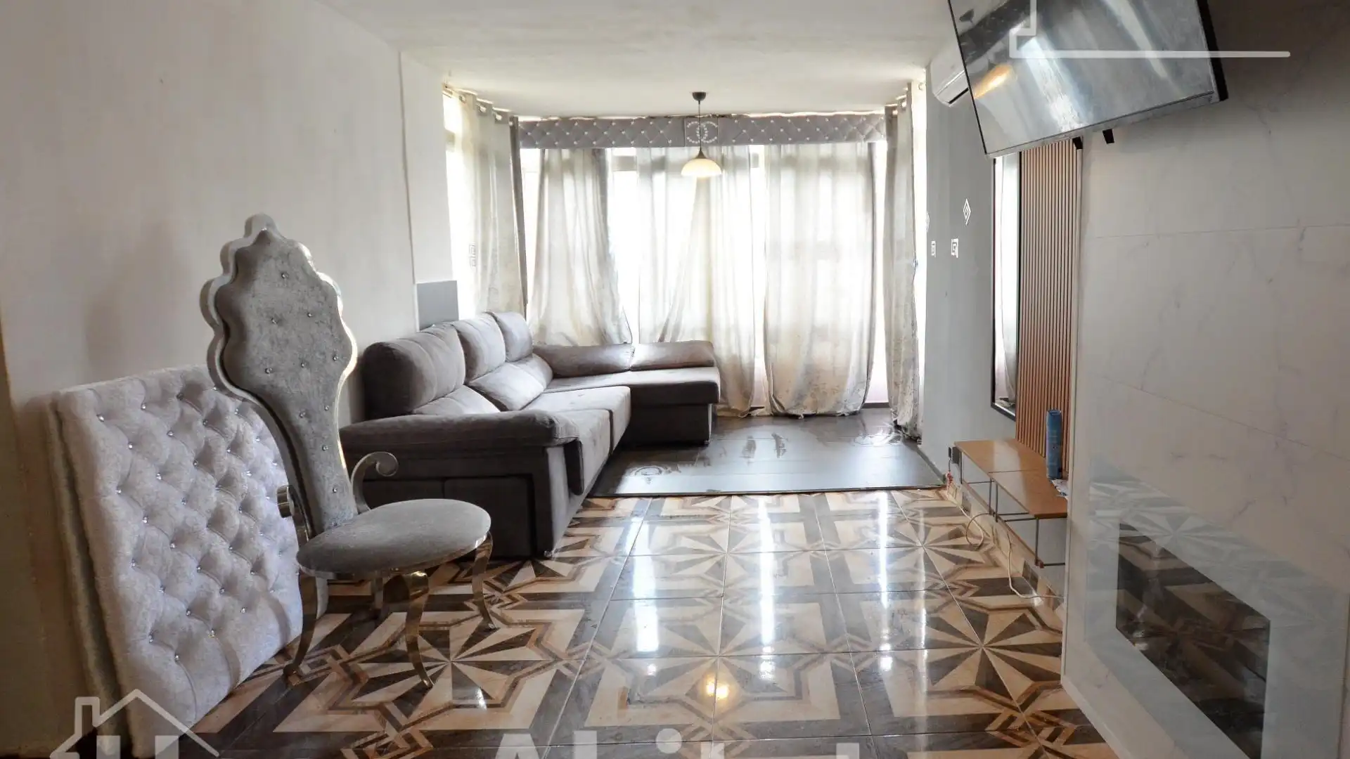 Living room of Flat for sale in Alicante / Alacant  with Air Conditioner and Furnished