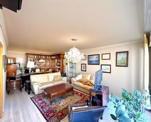 Living room of Flat for sale in  Madrid Capital  with Heating, Private garden and Terrace