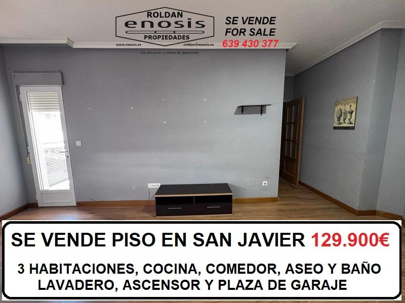 Sala d'estar de Pis en venda en San Javier amb Parquet, Balcó i Alarma