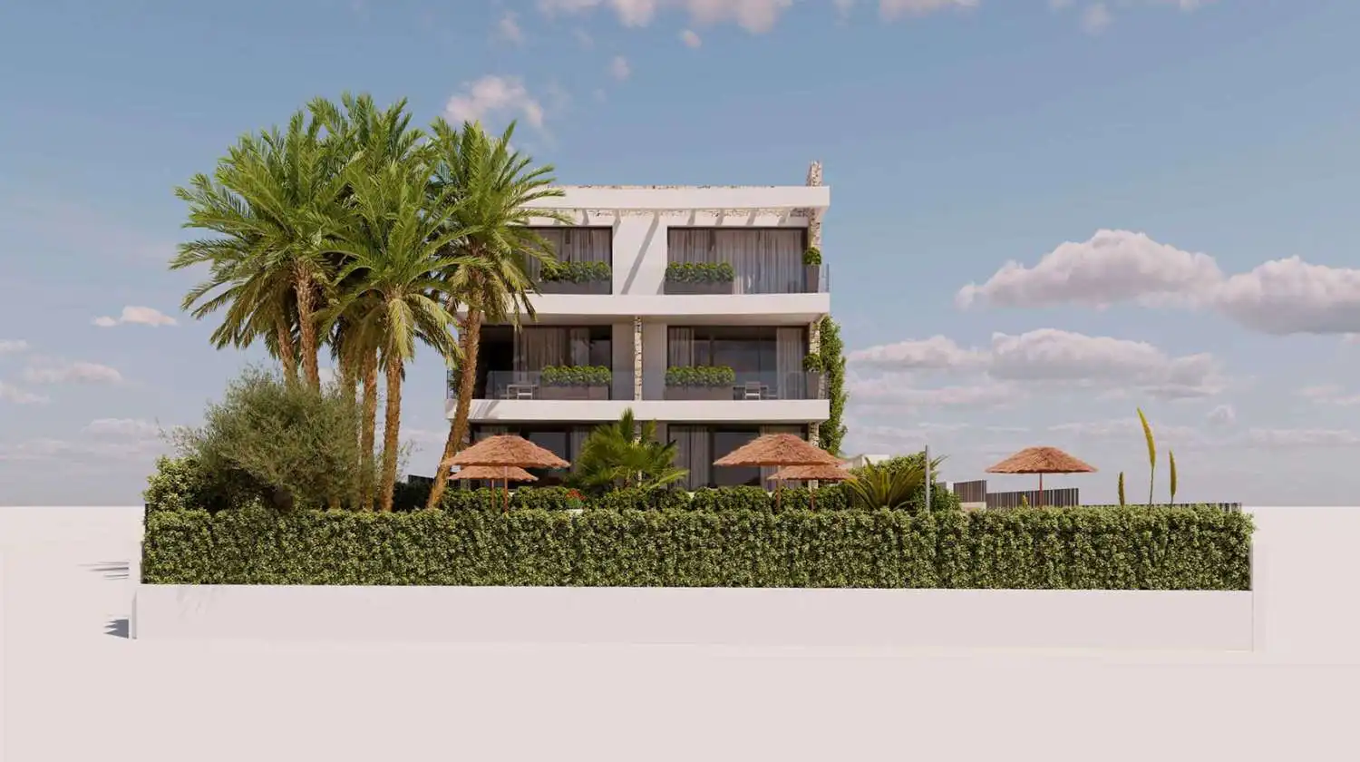 Vista exterior de Apartament en venda en Sant Antoni de Portmany amb Aire condicionat, Calefacció i Piscina