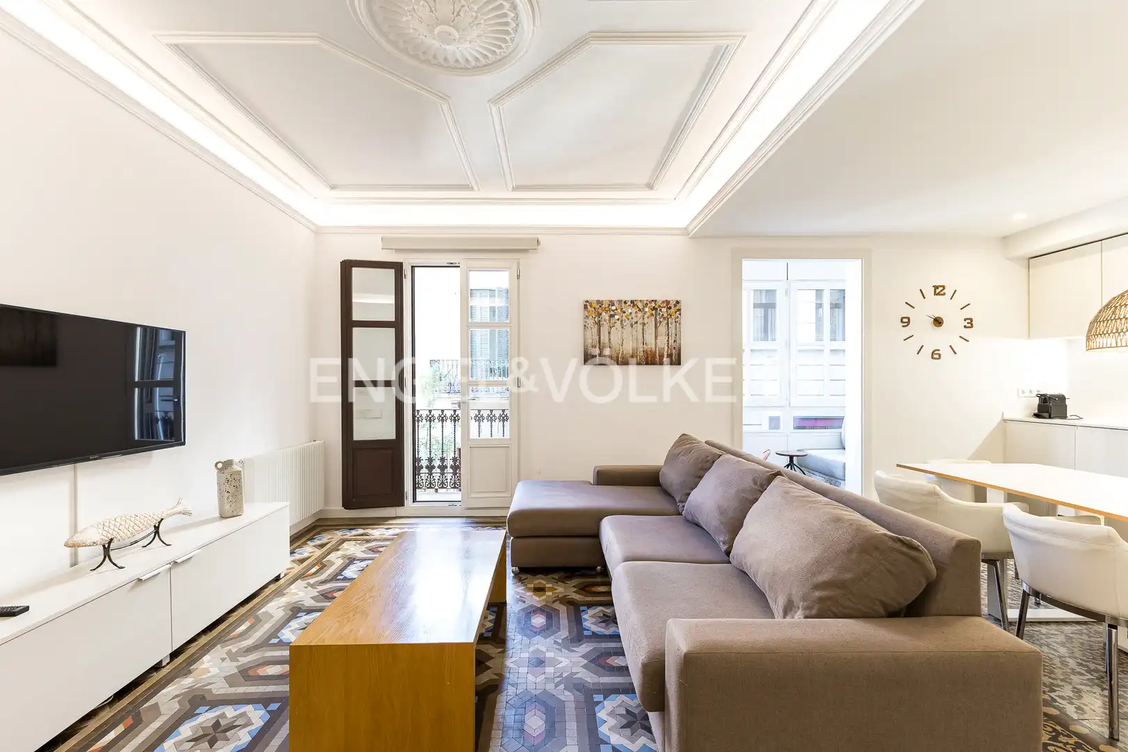 Sala d'estar de Pis de lloguer en Barcelona amb Aire condicionat, Calefacció i Jardí privat