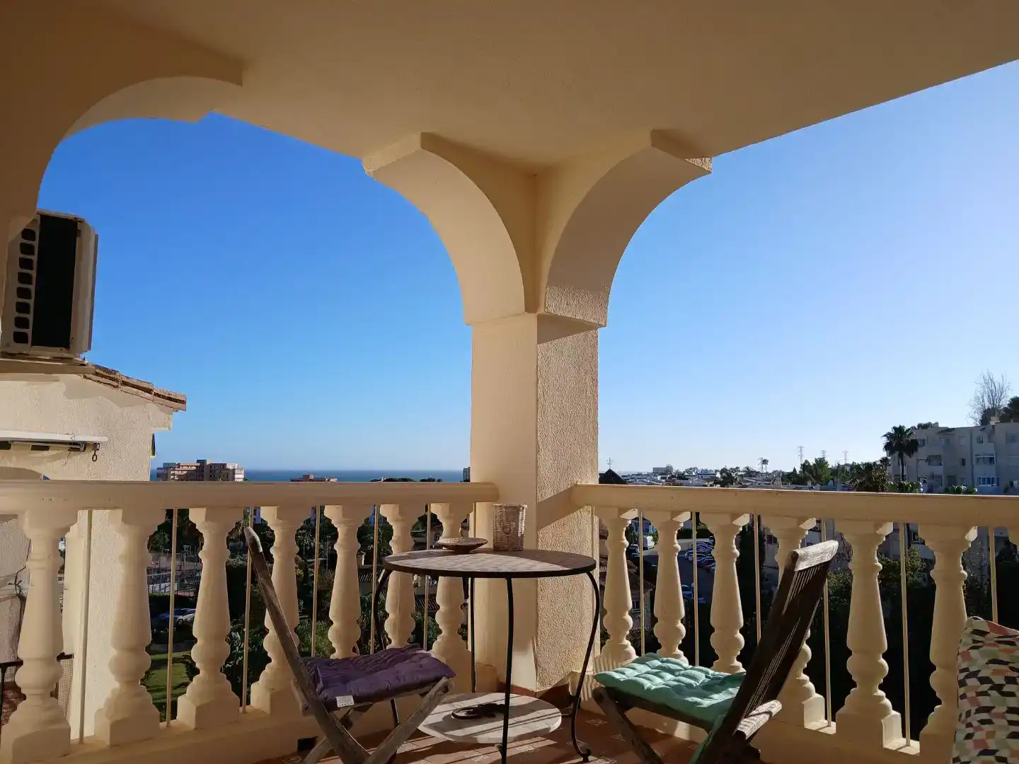Terrassa de Apartament de lloguer en Mijas amb Aire condicionat i Piscina