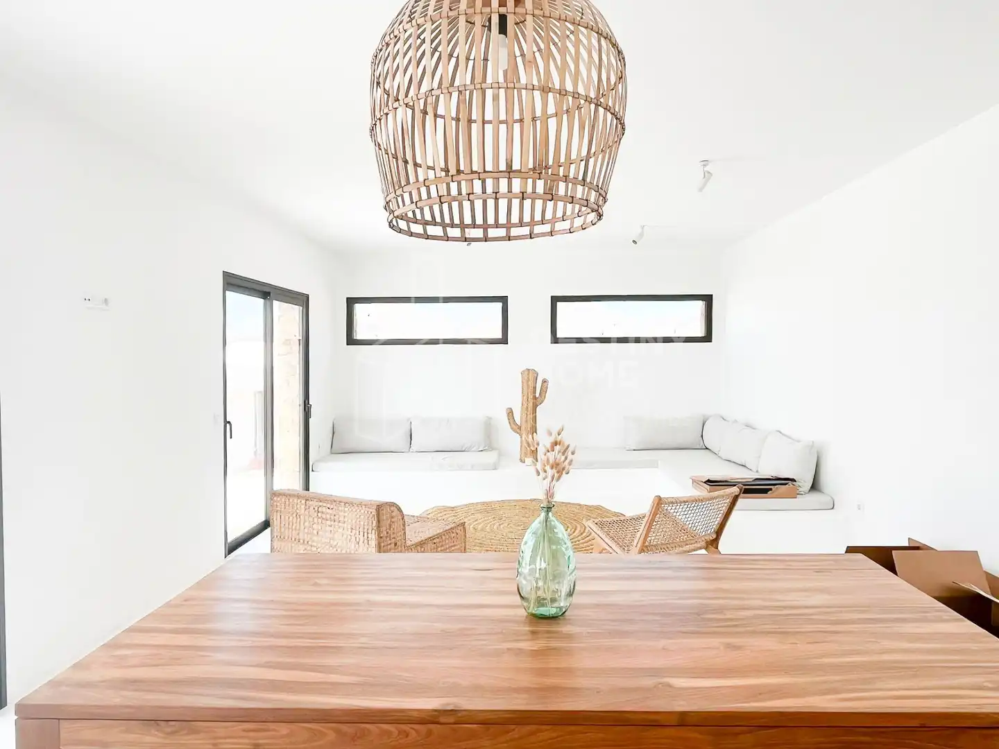 Sala de estar de Casa o chalet en venta en La Oliva con Jardín privado, Terraza y Piscina
