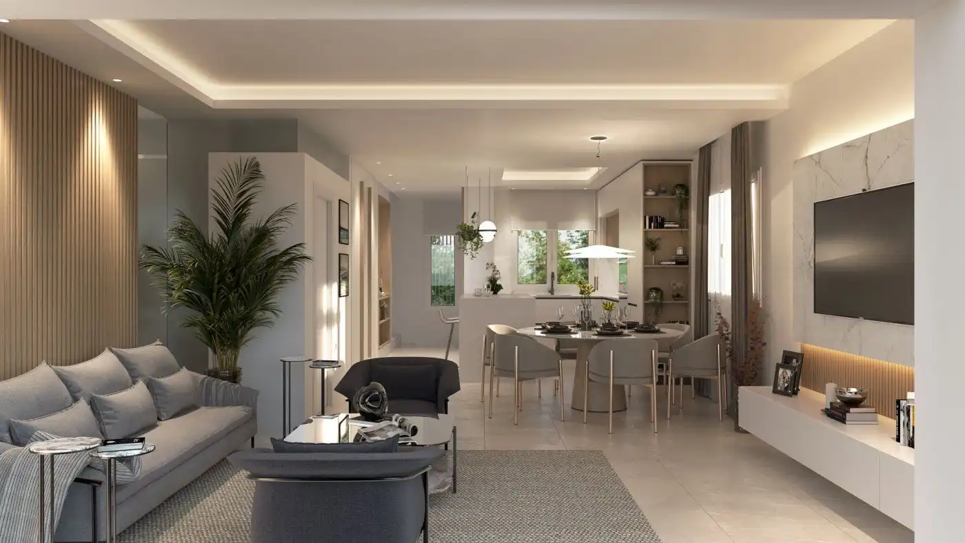Sala de estar de Casa o chalet en venta en Pilar de la Horadada con Jardín privado, Terraza y Piscina
