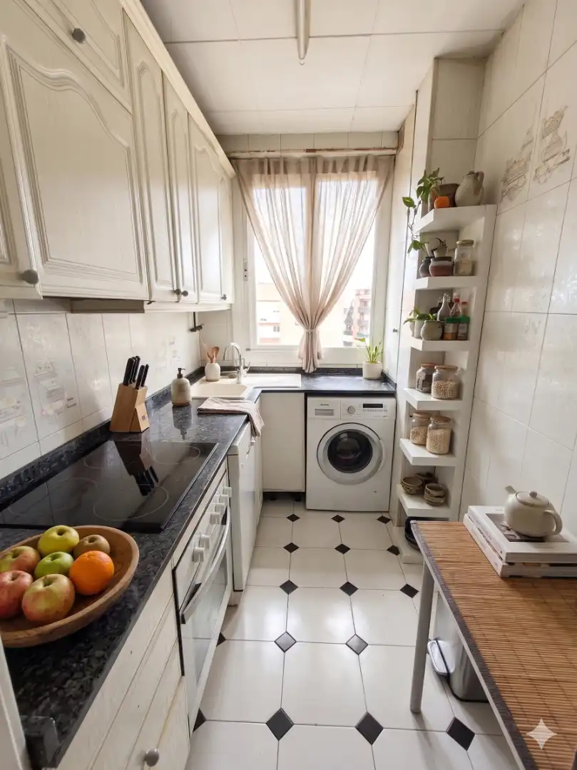 Kitchen of Flat for sale in Barcelona  with Parquet flooring, Terrace and Balcony