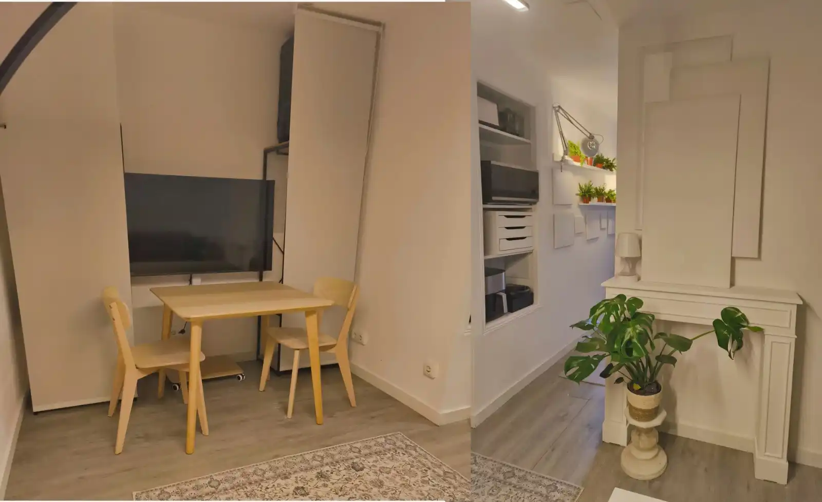 Sala d'estar de Pis de lloguer en Barcelona amb Parquet, Moblat i Rentadora