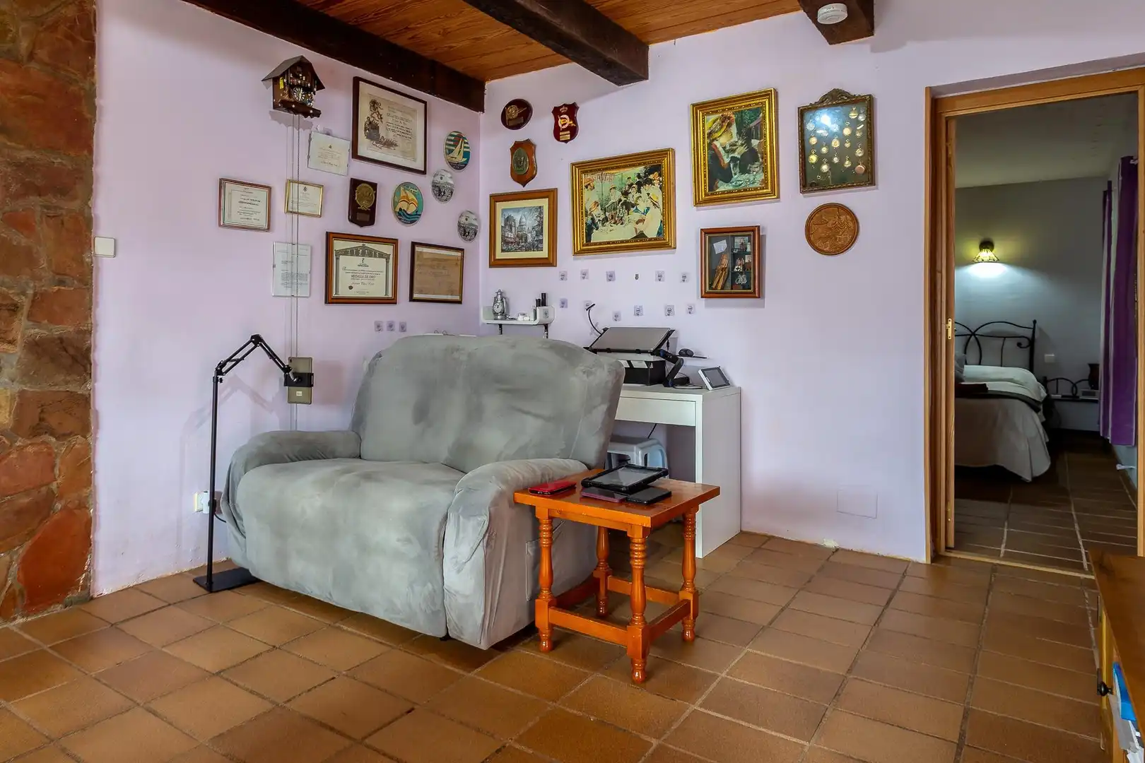 Sala de estar de Casa o chalet en venta en Villar del Olmo con Calefacción, Jardín privado y Terraza
