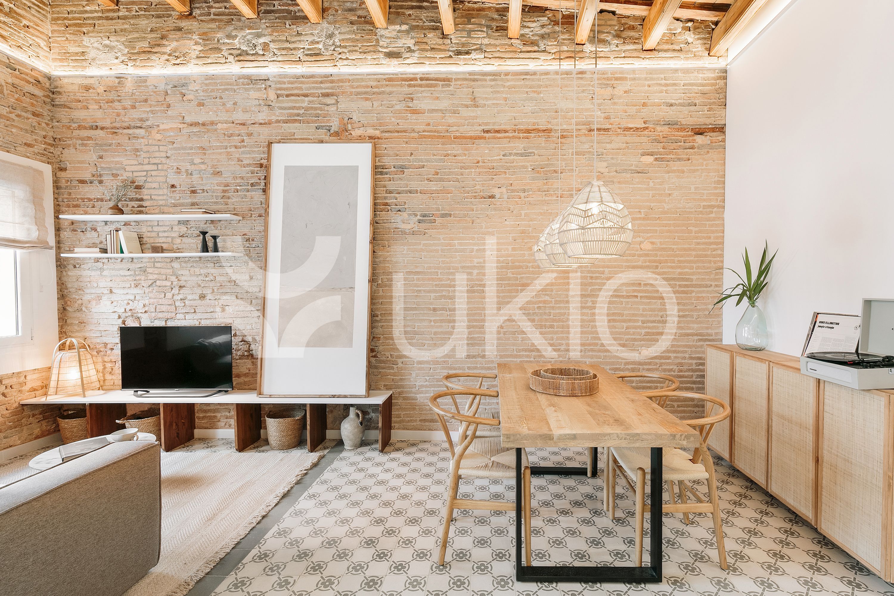 Sala d'estar de Apartament de lloguer en  Barcelona Capital amb Aire condicionat, Calefacció i Terrassa