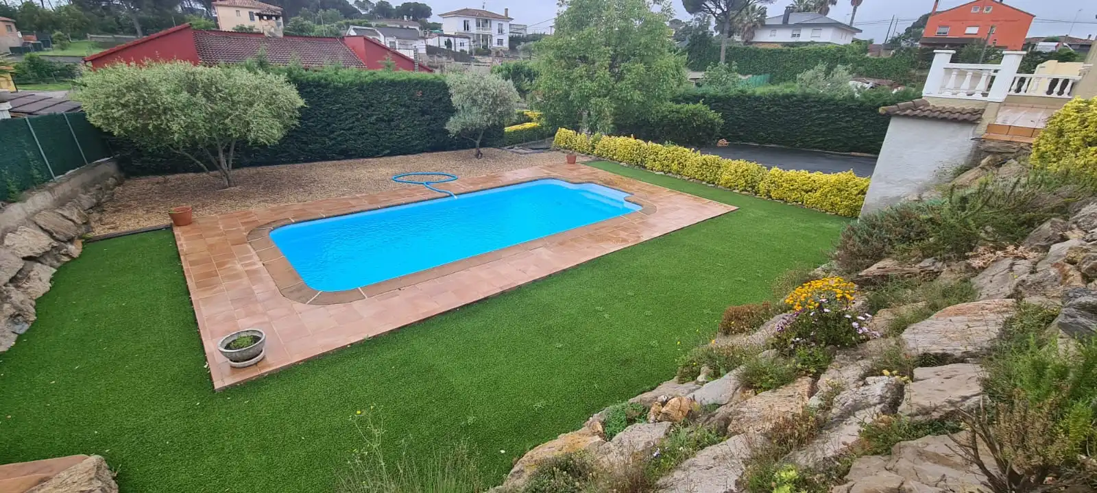 Swimming pool of Houses for sale in Caldes de Malavella  with Air Conditioner, Heating and Private garden