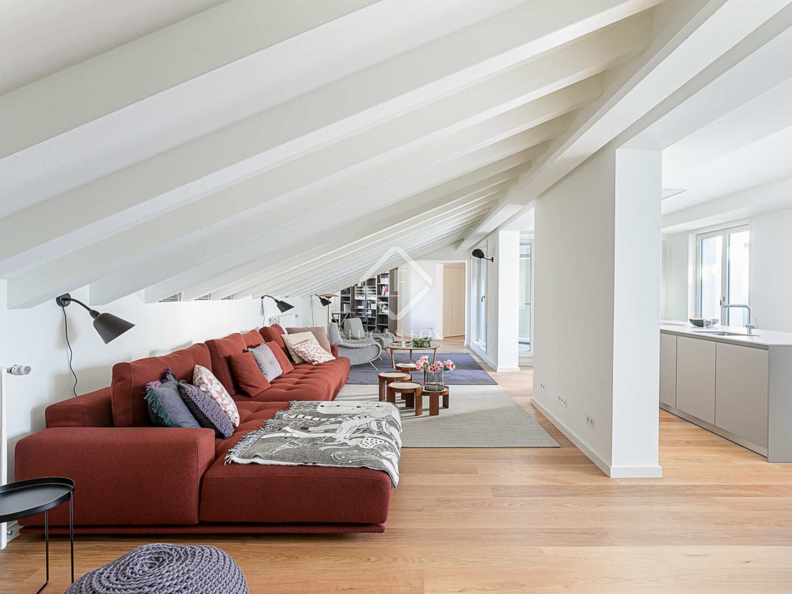 Living room of Attic for sale in  Barcelona Capital  with Air Conditioner, Heating and Terrace