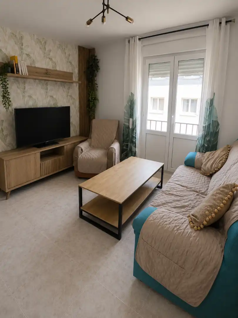 Living room of Flat for rent in Gijón   with Heating, Parquet flooring and Furnished