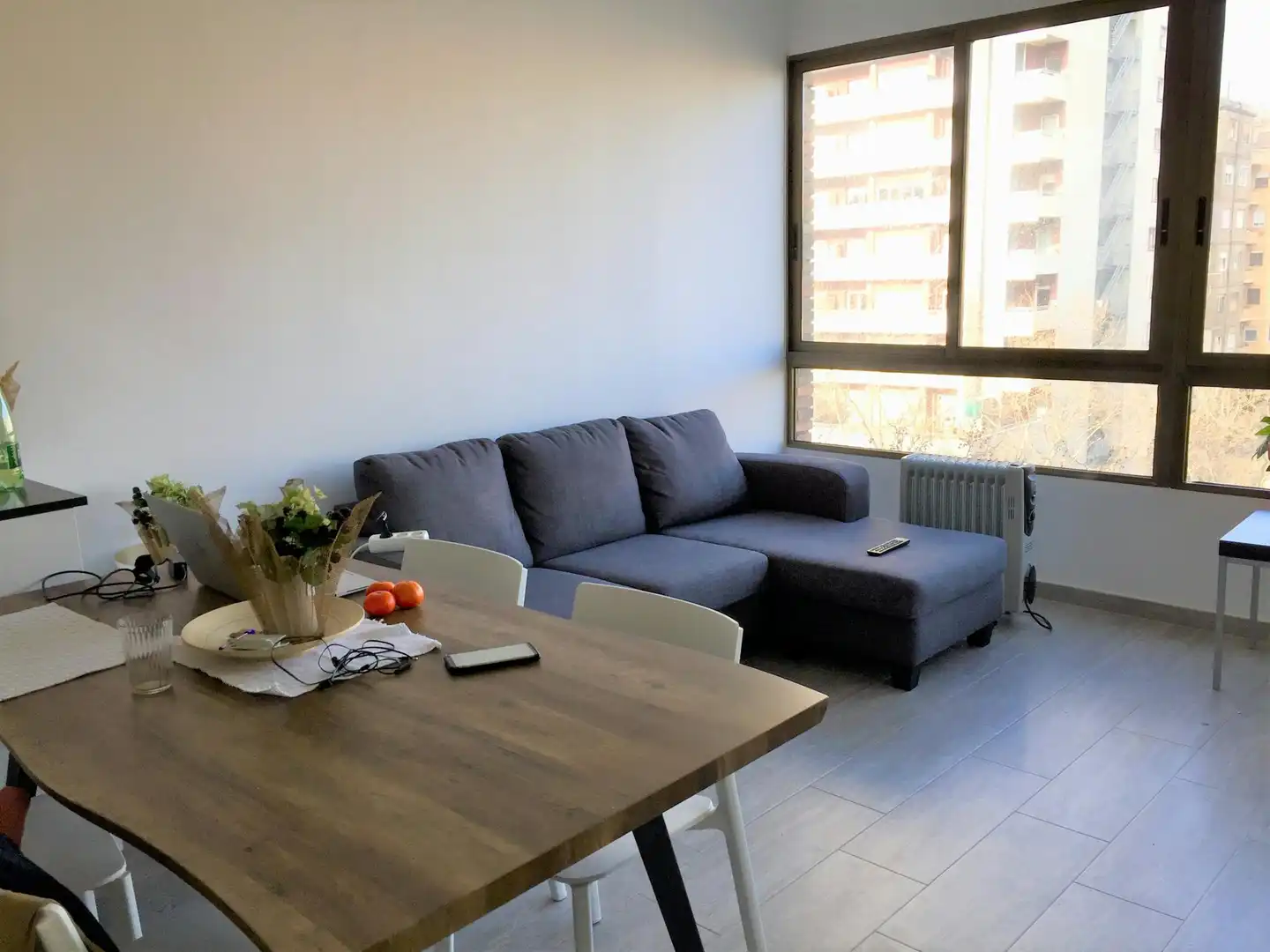 Sala de estar de Piso para compartir en Barcelona con Calefacción, Amueblado y Lavadora