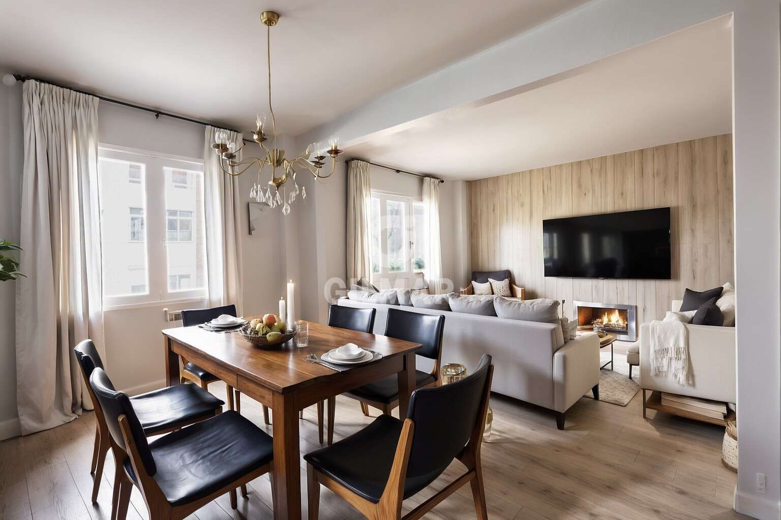 Sala de estar de Piso en venta en  Madrid Capital con Calefacción y Amueblado