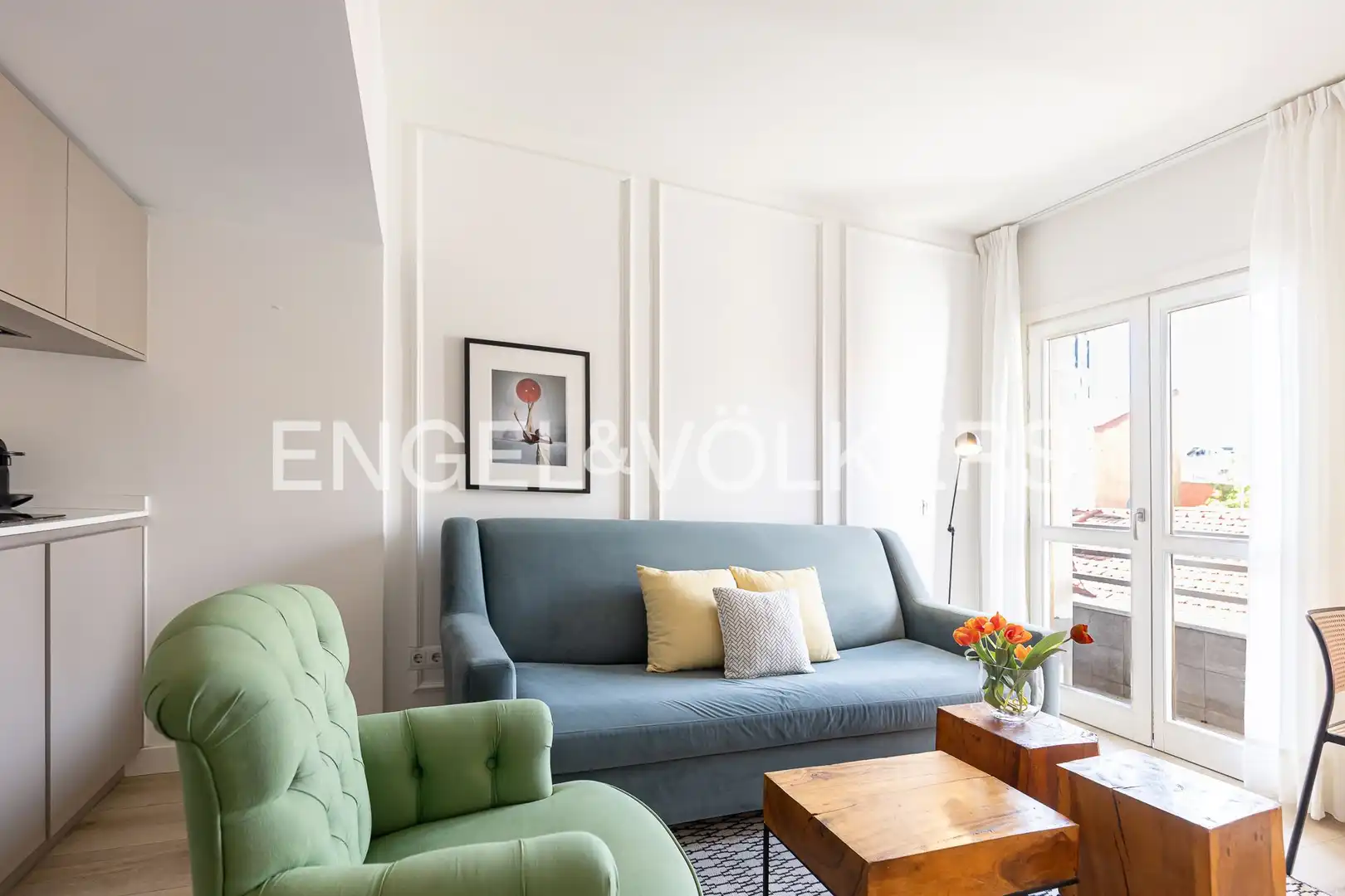 Living room of Flat for rent in Madrid  with Air Conditioner, Heating and Terrace