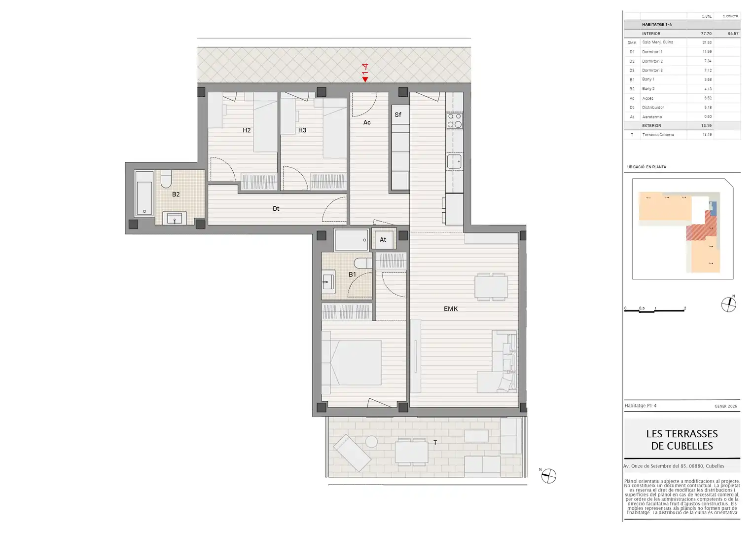 Piso en venta en Cubelles con Aire acondicionado, Jardín privado y Terraza